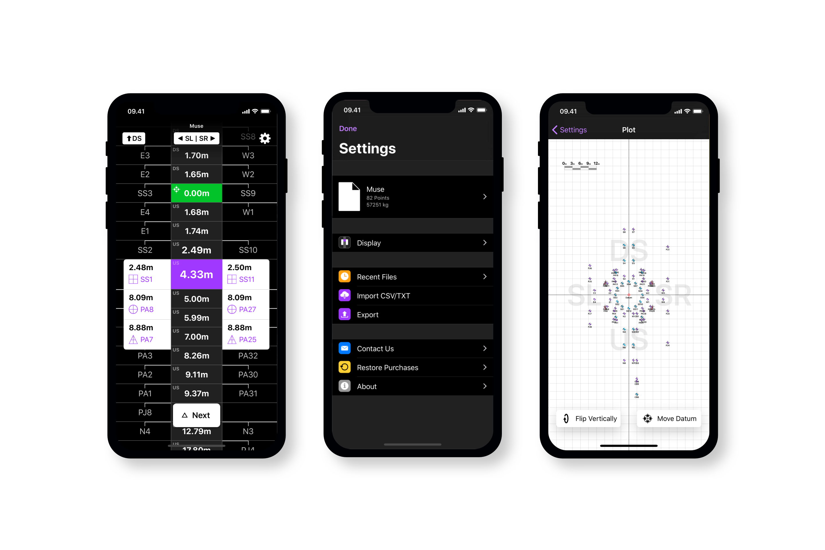 Hyperlay Markout iOS app with dark interface for automated rigging markout sheet creation