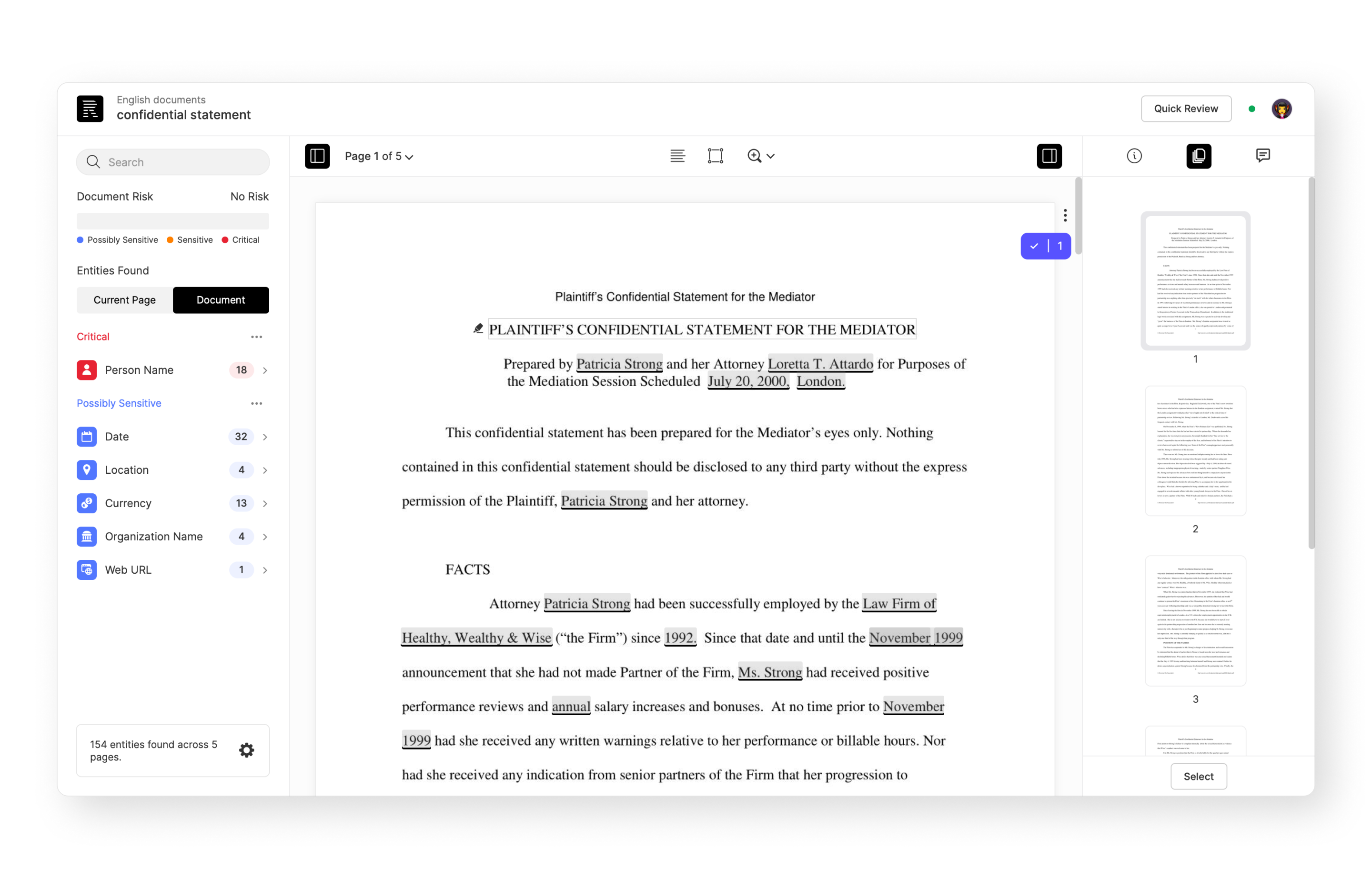 Redacted enterprise SaaS platform interface for AI-powered privacy and compliance management